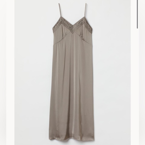H&M. Brand new gray long silky H&M dress - Picture 1 of 5